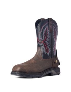 Bruin Brown Ariat WorkHog XT EZ Zip Carbon Toe Work Boot | UNY826419